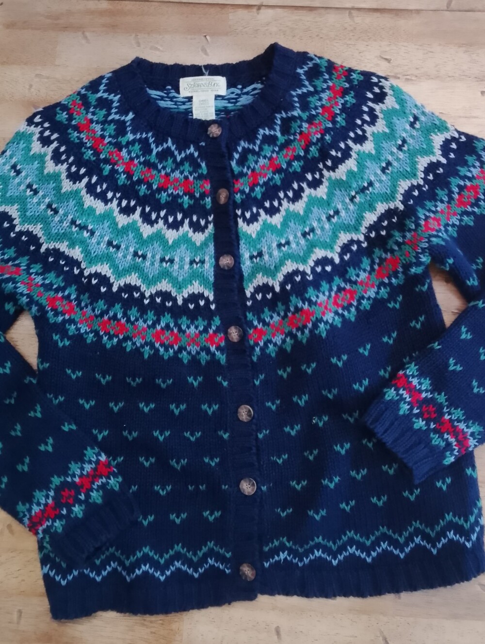 Vntg. St. John's Bay Fair Isle Nordic Preppy Grandmacore Vnt. Preppy
